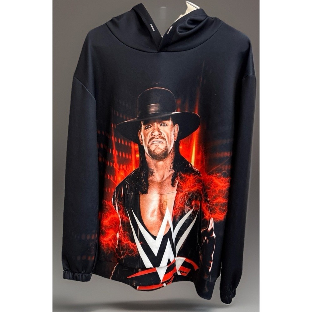 WWE Hoodie Men's XL The Undertaker Long Sleeve Pullover Missing Hood Drawstring